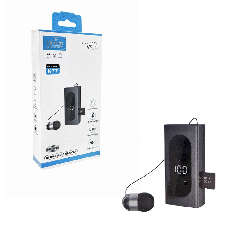 Ασύρματο Bluetooth Ακουστικό K77 με Ψηφιακή Οθόνη - Wireless Stereo Headset OEM