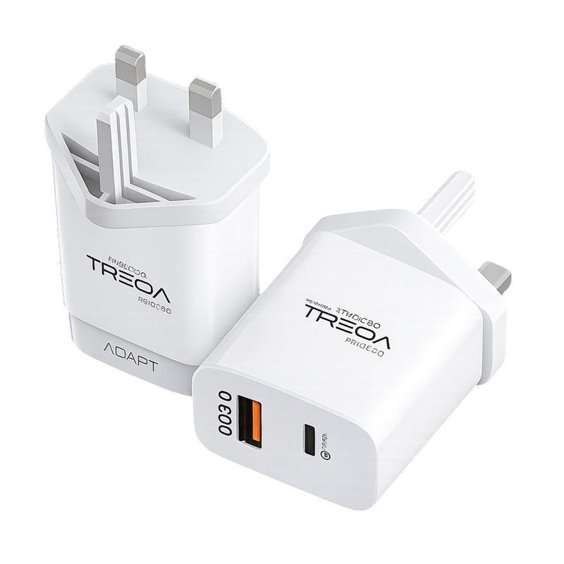 Treqa Φορτιστής Γρήγορης Φόρτισης PD 38W με Θύρα USB και Type C CH-635 - Fast Charging OEM