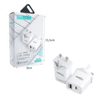 Treqa Φορτιστής Γρήγορης Φόρτισης PD 38W με Θύρα USB και Type C CH-635 - Fast Charging OEM