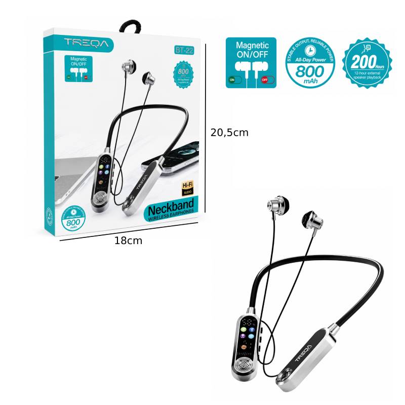 Treqa Ασύρματα Bluetooth Neckband Ακουστικά BT-82 - Wireless Bluetooth Neckband Earphones