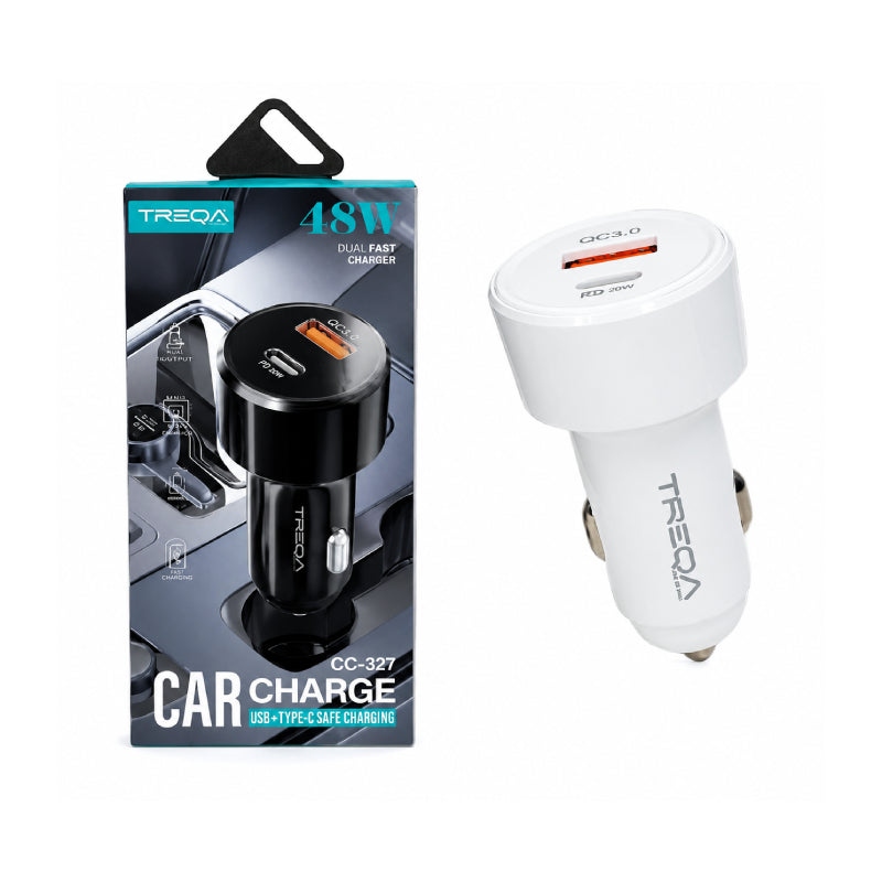 Treqa Φορτιστής Αυτοκινήτου CC-327 20W USB-A & USB-C με Γρήγορη Φόρτιση QC 3.0 / PD - Car Charger OEM
