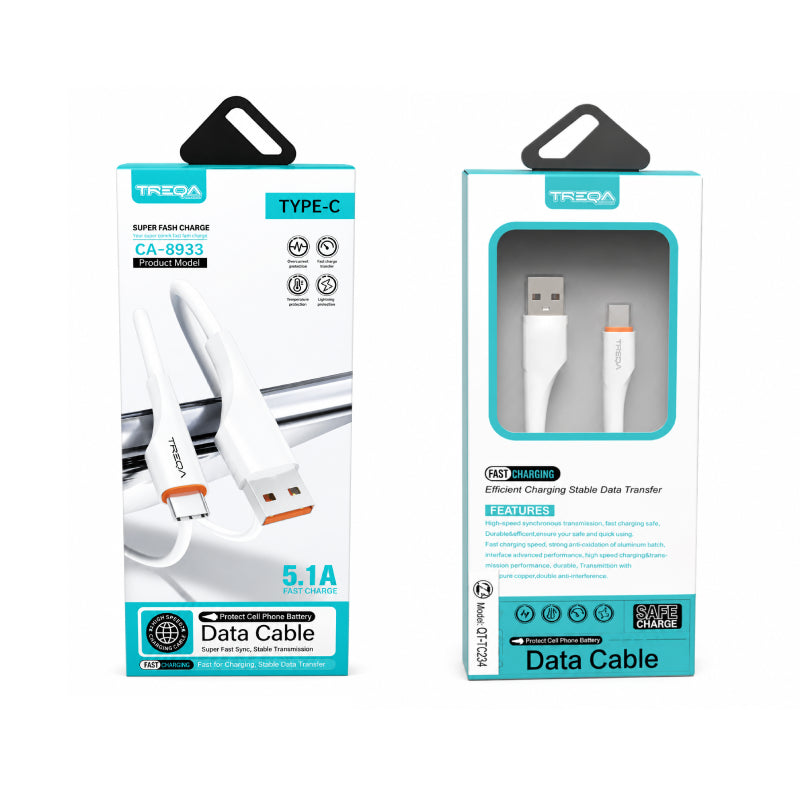 Treqa Καλώδιο USB σε USB Type-C 5.1A Ταχείας Φόρτισης CA-8933 -USB to USB Type-C 5.1A Fast Charging Cable OEM