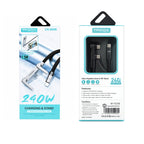 Treqa Καλώδιο USB-C σε USB-C με Βάση Στήριξης 240W 1.5m CA-8008 - USB-C to USB-C 240W Charging & Stand Cable 1.5m Treqa