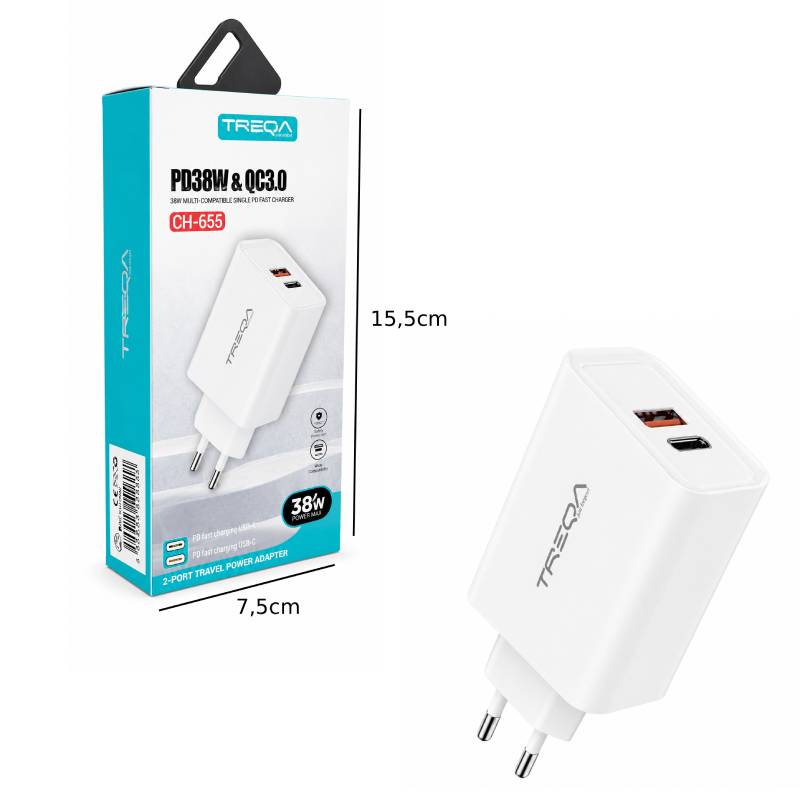 Treqa Φορτιστής Ταχείας Φόρτισης 38W CH-655 - Fast Charger OEM