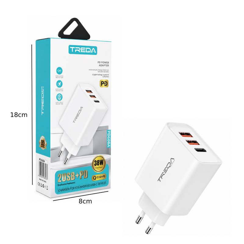 Treqa Φορτιστής Τοίχου 38W CH-656 - Charger OEM