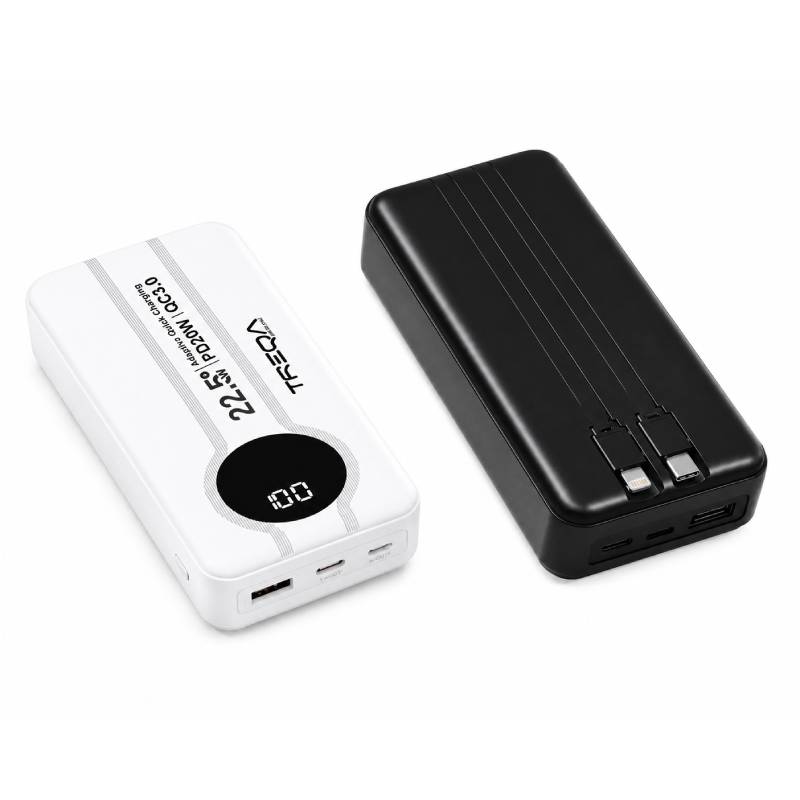 Treqa Power Bank 16800mAh με Ενσωματωμένα Καλώδια Fast Charging 22.5W TR-983 - Power Bank - Λευκό OEM