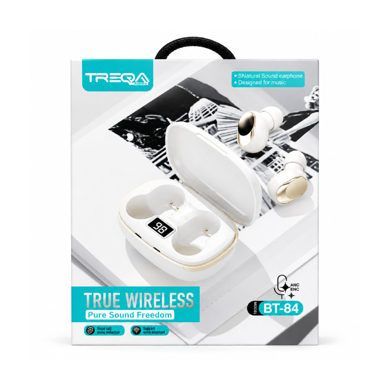 Treqa Ασύρματα Bluetooth Ακουστικά TWS με Θήκη Φόρτισης BT-84 - True Wireless Bluetooth Earbuds with Charging Case OEM