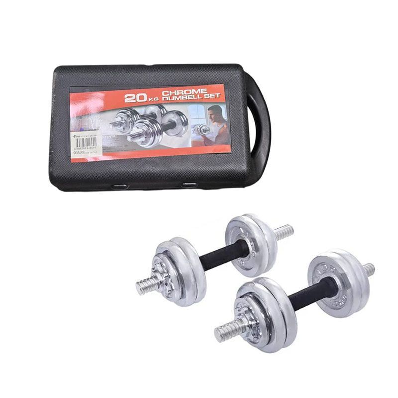 York Fitness Αλτήρες Σετ 20kg σε Βαλιτσάκι - Chrome Dumbell Set 20kg OEM