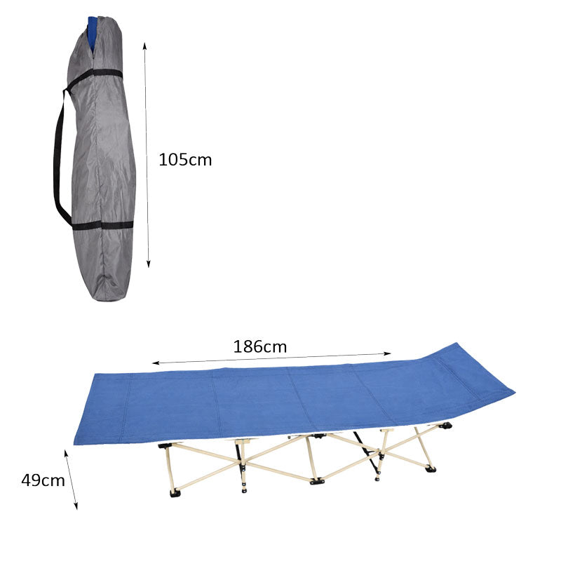 Πτυσσόμενο Κρεβάτι Camping με Τσάντα Μεταφοράς 186cm - Folding Camping Bed with Carry Bag - Γαλάζιο - Πράσινο - Ροζ OEM