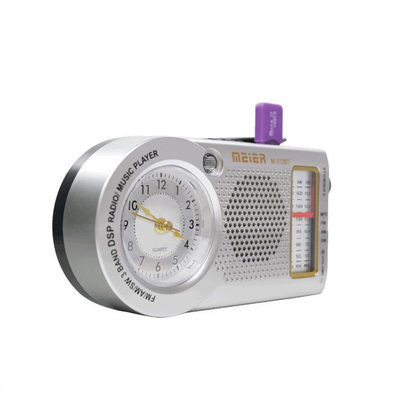 Meier Επαναφορτιζόμενο Φορητό Ραδιόφωνο M-572BT - Radio - Ασημί Meier