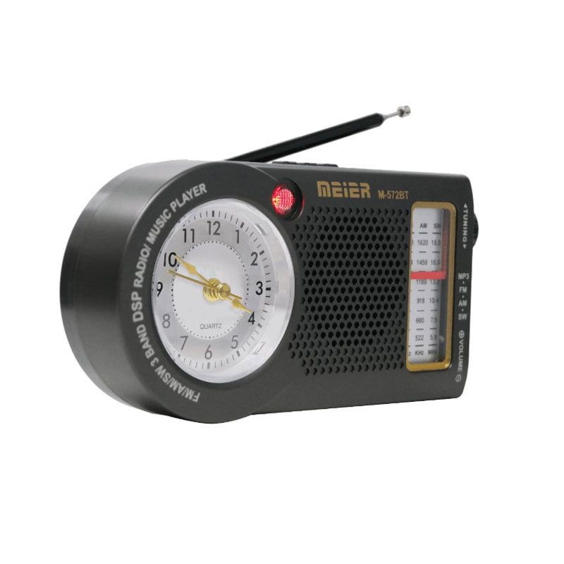 Meier Επαναφορτιζόμενο Φορητό Ραδιόφωνο M-572BT - Radio - Ασημί Meier