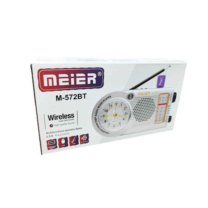 Meier Επαναφορτιζόμενο Φορητό Ραδιόφωνο M-572BT - Radio - Γκρι Meier