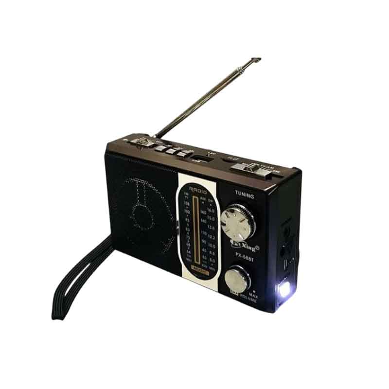 PuXingΕπαναφορτιζόμενο Ραδιόφωνο Bluetooth/Mp3/Usb/TF PX-55BT – Radio - Γκρι - Χρυσό PuXing