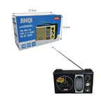 JINQI Ραδιόφωνο Ρετρό FM/MW/SW με Κεραία & AC/DC Λειτουργία J-2009LW – Vintage Radio - Γκρι - Χρυσό JINQI