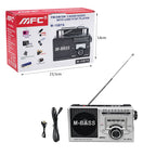 Φορητό Ραδιόφωνο FM AM SW με USB TF και Bluetooth M-15BTS - Portable FM AM SW Radio with USB TF and Bluetooth - Γκρι - Χρυσό OEM