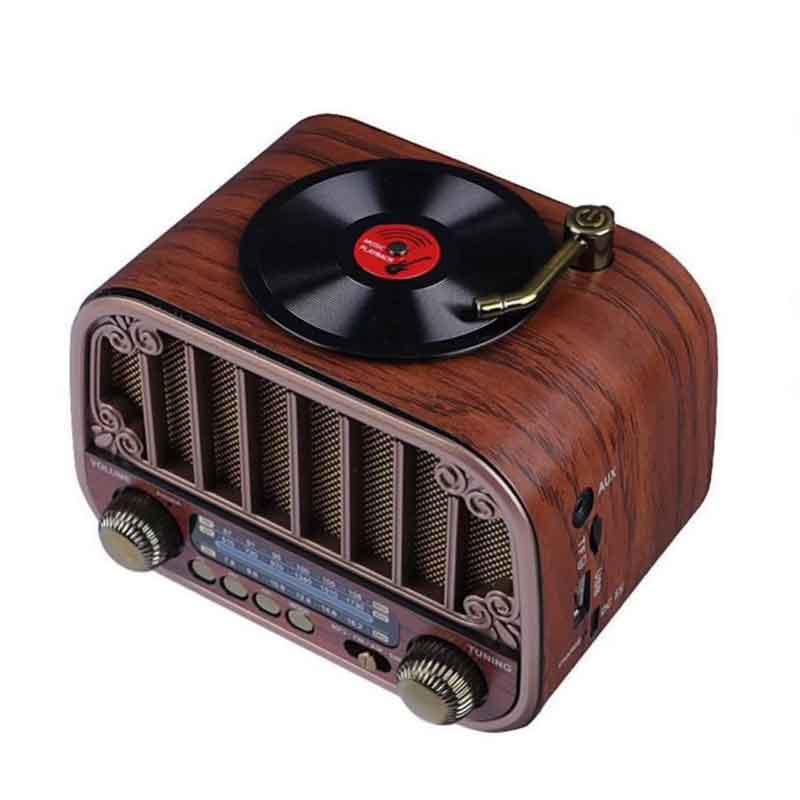 Ρετρό Φορητό Ραδιόφωνο Bluetooth FM AM SW με USB TF AUX NEIER MD-1318BT - Retro Portable Bluetooth Radio FM AM SW with USB TF AUX NEIER MD-1318BT - Καφέ OEM