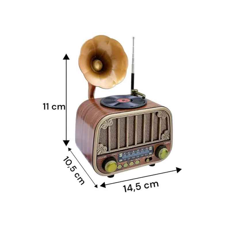 Ρετρό Φορητό Ραδιόφωνο Bluetooth FM AM SW με USB TF AUX NEIER MD-1318BT - Retro Portable Bluetooth Radio FM AM SW with USB TF AUX NEIER MD-1318BT - Καφέ OEM