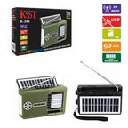 KSST Φορητό Ραδιόφωνο K-343 AM/FM/SW με Ηλιακή Φόρτιση, USB, TF & Επαναφορτιζόμενη Μπαταρία - Portable Solar Radio OEM
