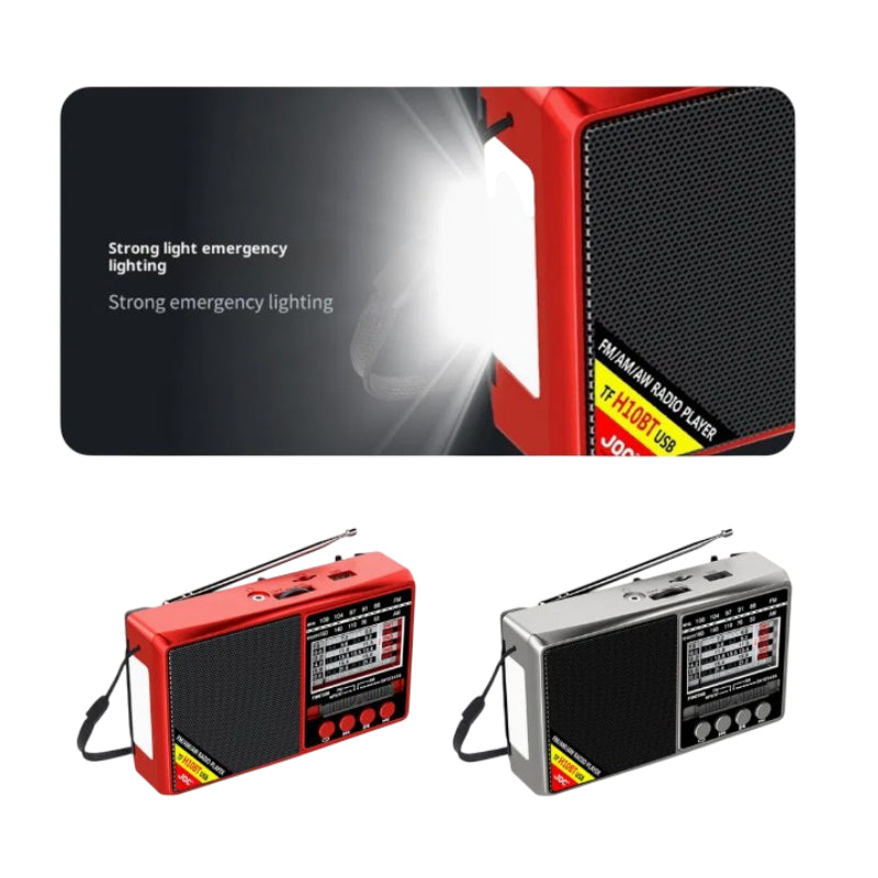Φορητό Ραδιόφωνο Bluetooth JOC H10BT AM/FM/SW με USB, TF & Επαναφορτιζόμενη Μπαταρία - JOC H10BT Portable Bluetooth AM/FM/SW Radio with USB, TF & Rechargeable Battery - Γκρι OEM