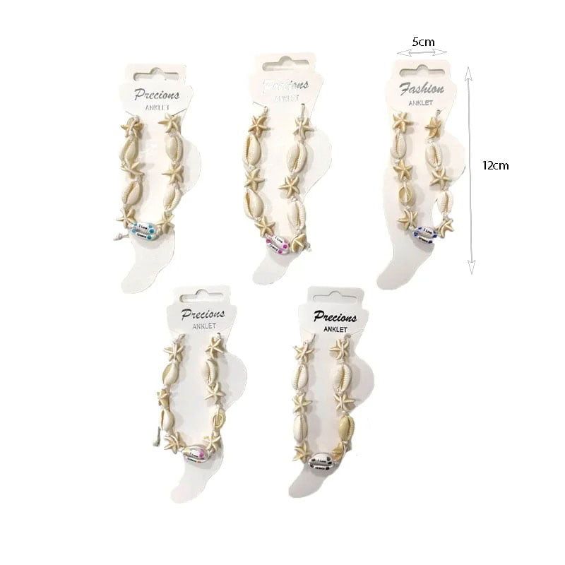 Βραχιόλι ποδιού με κοχύλια 12τεμ – Shell anklet OEM
