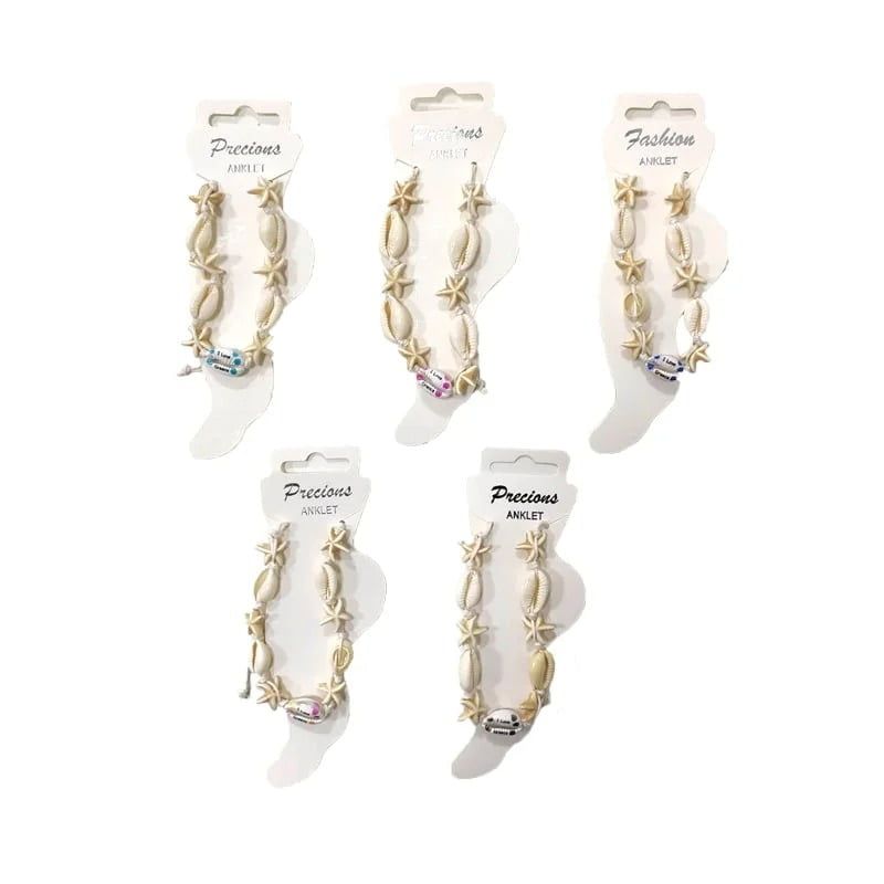 Βραχιόλι ποδιού με κοχύλια 12τεμ – Shell anklet OEM