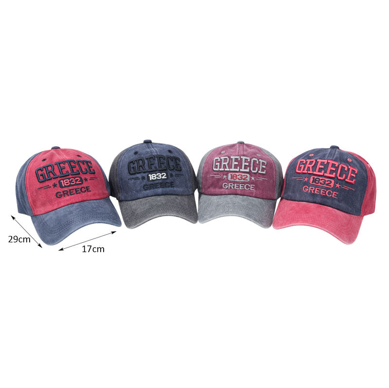 Καπέλο Τζόκεϊ Greece - Greece Baseball Cap - Γαλάζιο - Εκρού - Κόκκινο - Μαύρο - Μπεζ OEM