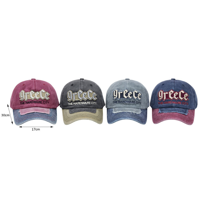 Καπέλο Τζόκεϊ με Κέντημα Greece - Embroidered Baseball Cap - Γαλάζιο - Εκρού - Κόκκινο - Μαύρο - Μπεζ OEM