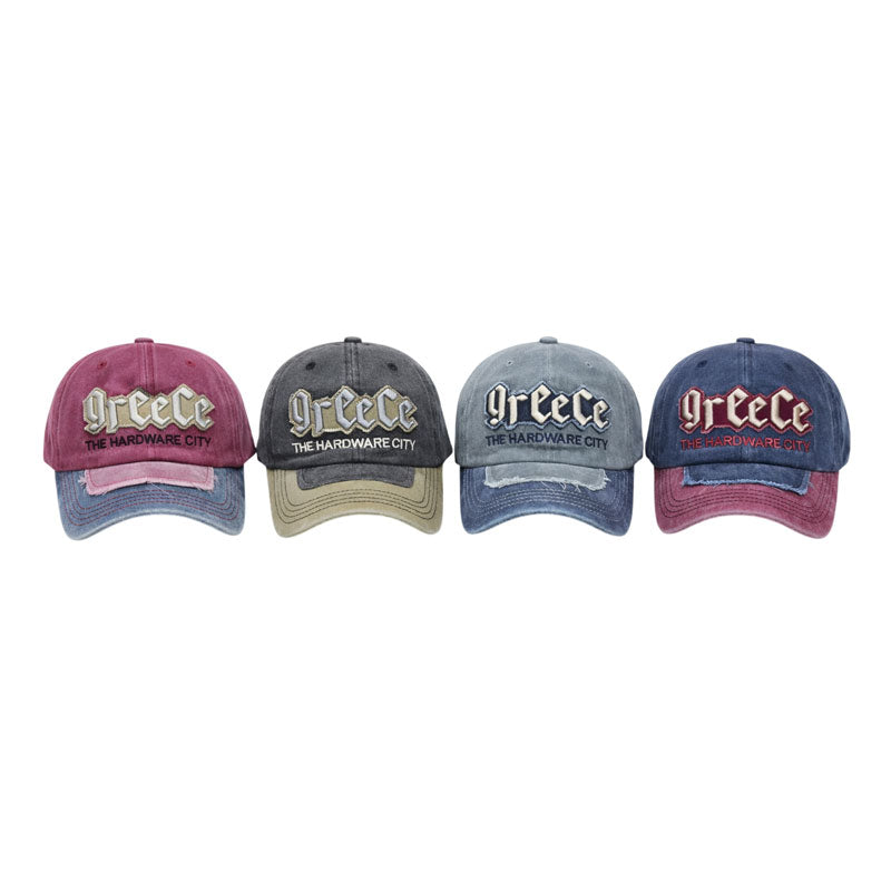 Καπέλο Τζόκεϊ με Κέντημα Greece - Embroidered Baseball Cap - Γαλάζιο - Εκρού - Κόκκινο - Μαύρο - Μπεζ OEM
