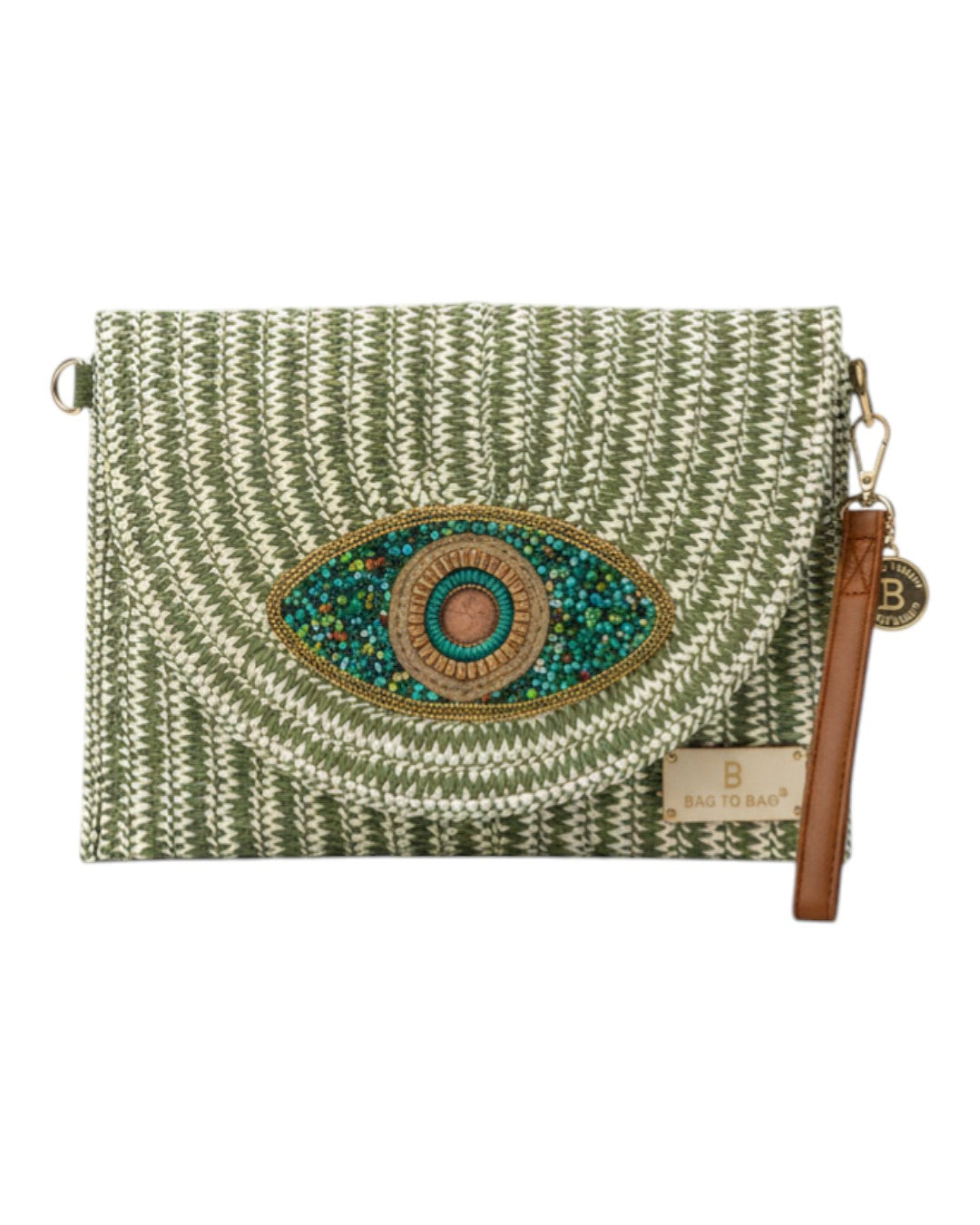 Ψάθινη τσάντα χειρός XY-2607 - Πράσινο BAG TO BAG