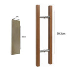 Λαβή Πόρτας Αλουμινίου με Σχέδιο Ξύλου 59.4cm – Aluminum Door Handle Wood Effect OEM
