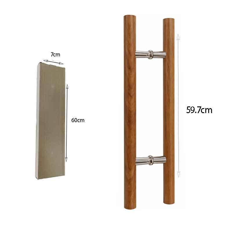 Λαβή Πόρτας Αλουμινίου με Σχέδιο Ξύλου 59.7cm – Aluminum Door Handle Wood Effect OEM