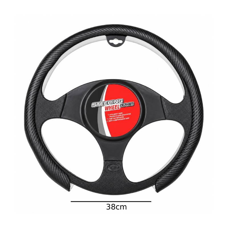 Κάλυμμα Τιμονιού Αυτοκινήτου 38cm Μαύρο – Car Steering Wheel Cover - Κόκκινο - Μπλε OEM