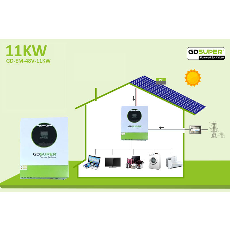 Υβριδικός Ηλιακός Μετατροπέας 11KW 48V GD Super για Φωτοβολταϊκά Συστήματα - GD Super 11KW 48V Hybrid Solar Inverter OEM