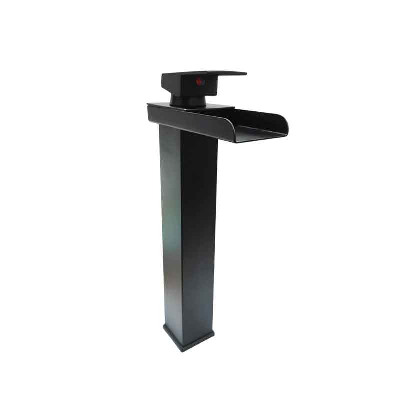 Sanitary Wares Μαύρη Μπαταρία Νιπτήρα με Ρουξούνι Καταρράκτη - Black Basin Faucet with Waterfall Spout Sanitary Ware
