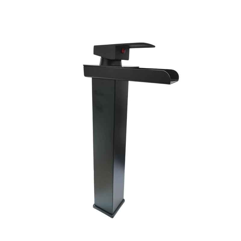 Sanitary Wares Μαύρη Μπαταρία Νιπτήρα με Ρουξούνι Καταρράκτη - Black Basin Faucet with Waterfall Spout Sanitary Ware