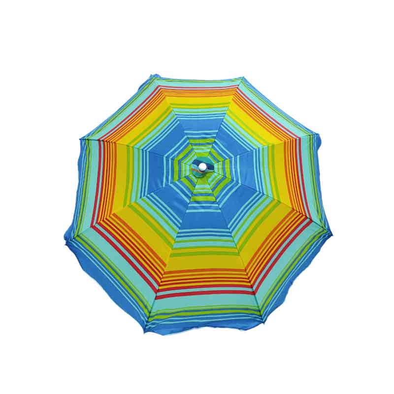 Ομπρέλα Θαλάσσης Στρόγγυλη Φ170cm - Umbrella - Γκρι/Πράσινο - Μαύρο/Πράσινο - Μπλε - Πορτοκαλί - Ροζ/Πράσινο OEM