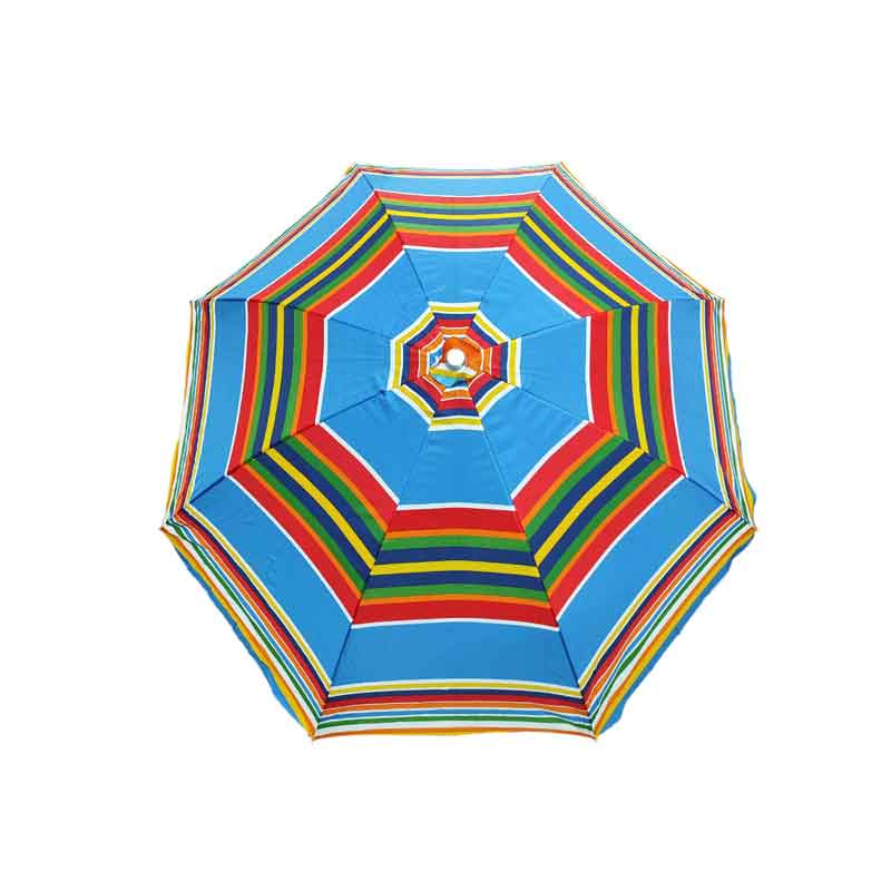 Ομπρέλα Θαλάσσης Στρόγγυλη Φ170cm - Umbrella - Γκρι/Πράσινο - Μαύρο/Πράσινο - Μπλε - Πορτοκαλί - Ροζ/Πράσινο OEM
