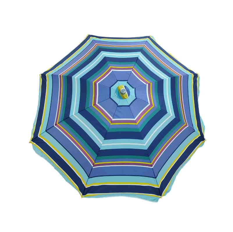 Ομπρέλα Θαλάσσης Στρόγγυλη Φ170cm - Umbrella - Γκρι/Πράσινο - Μαύρο/Πράσινο - Μπλε - Πορτοκαλί - Ροζ/Πράσινο OEM