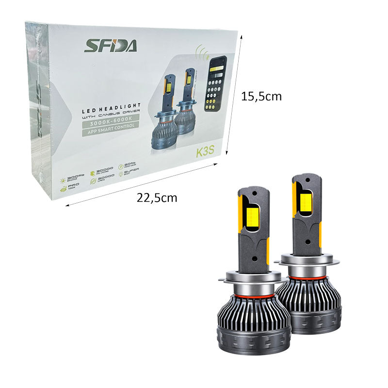 SFIDA Λάμπες LED Αυτοκινήτου H1 300W 30000LM με Έλεγχο μέσω Εφαρμογής - H1 LED Car Headlight Bulbs 300W 30000LM with App Control OEM