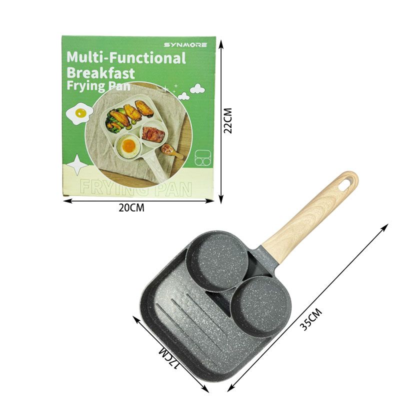 Synamore Τηγάνι Με 3 Θέσεις 17x17cm - Multi-Functional Breakfast Frying Pan OEM