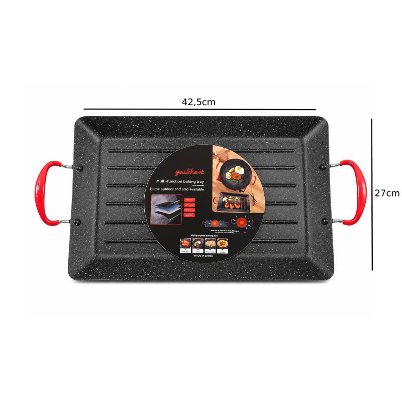 Αντικολλητική Πλάκα Ψησίματος & Grill 42,5x27cm με Αντικολλητική Επίστρωση και Μεταλλικές Λαβές - Non-Stick Baking & Grill Tray OEM