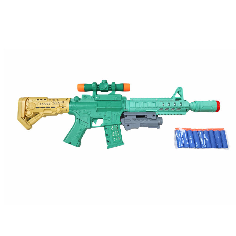 Παιχνίδι Όπλο με Μαλακές Βολίδες Αφρού 50cm – Foam Dart Toy Gun - Πετρόλ - Πράσινο OEM