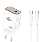 Wisdomup Φορτιστής Κινητού Type-C σε Type-C 20W OCD-30T - Fast Charger with Type-C to Type-C Cable OEM