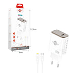 Wisdomup Φορτιστής Ταχείας Φόρτισης 20W USB-C με Καλώδιο USB-C σε Lightning OCD-30P - Fast Charger with USB-C to Lightning Cable OEM