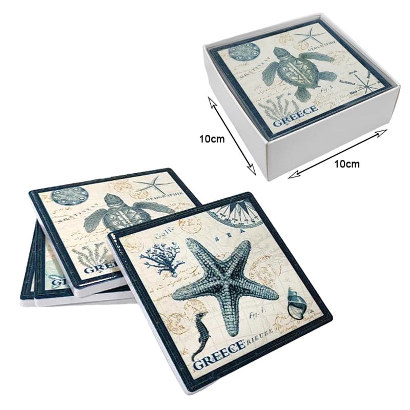 Σετ σουβέρ Greece 4τμχ - Coaster set 4pcs OEM