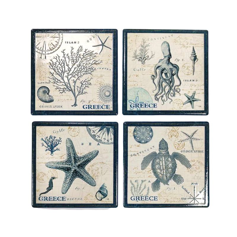 Σετ σουβέρ Greece 4τμχ - Coaster set 4pcs OEM