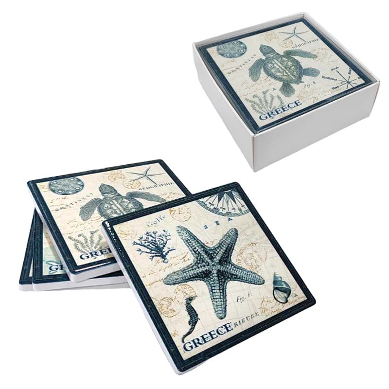 Σετ σουβέρ Greece 4τμχ - Coaster set 4pcs OEM