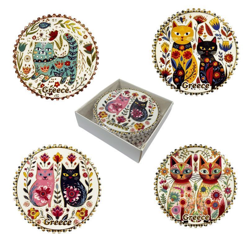Σετ σουβέρ Greece 4τμχ - Coaster set 4pcs OEM