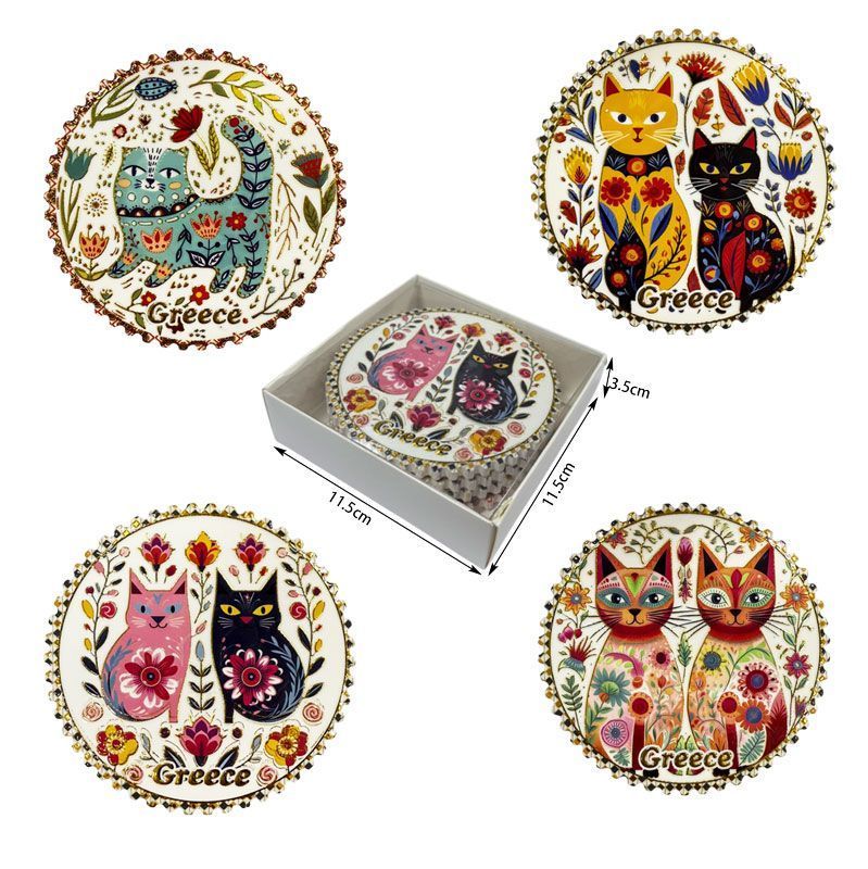 Σετ σουβέρ Greece 4τμχ - Coaster set 4pcs OEM