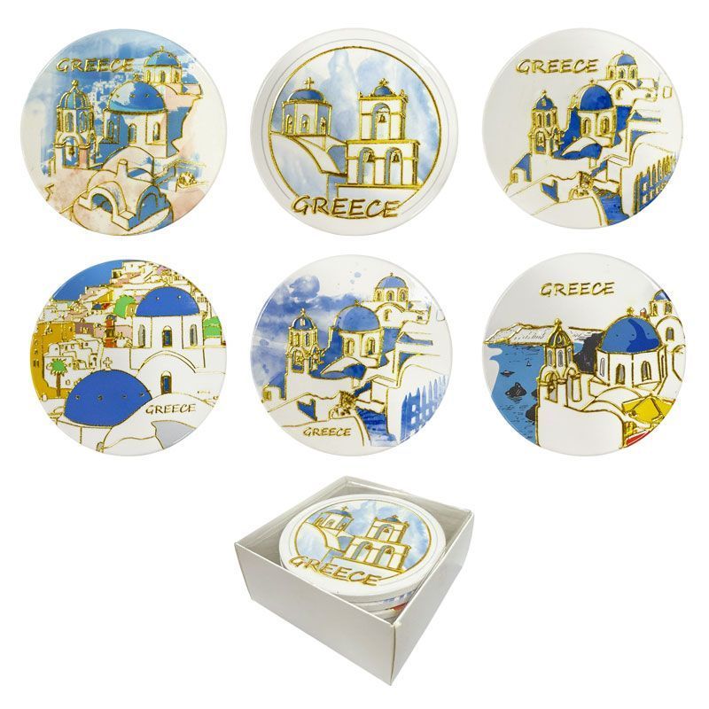 Σετ σουβέρ Greece 6τμχ - Coaster set 6pcs OEM
